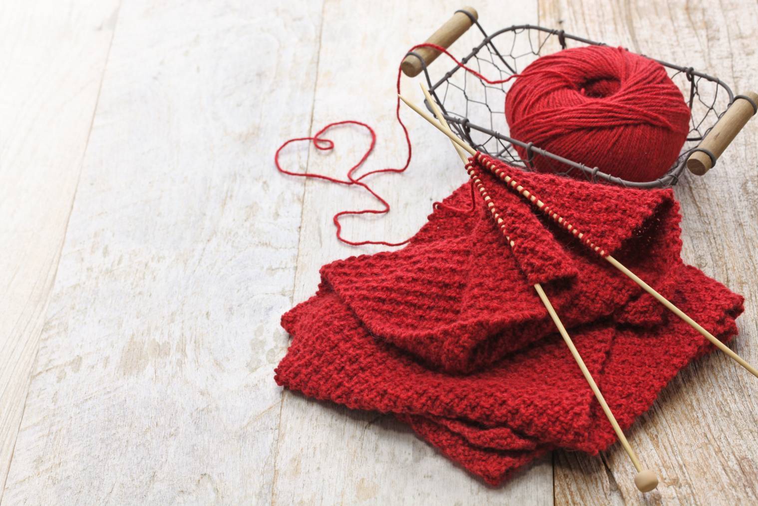 tricotage écharpe en laine